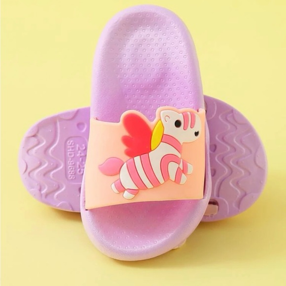 Kids Zebra Star Pink Purple Sandals - Picture 2 of 4